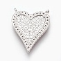Brass Micro Pave Cubic Zirconia Pendants, with Enamel, Long-Lasting Plated, Heart, Lead Free & Nickel Free & Cadmium Free