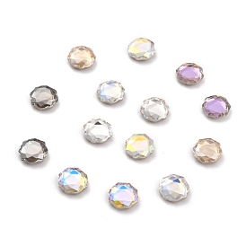 K5 Faceted Glass Rhinestone Cabochons, Flat Back & Back Plated, Flat Round