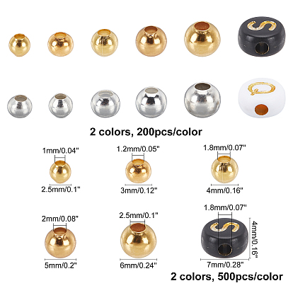 CHGCRAFT Brass Spacer Beads, with Acrylic Beads