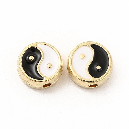 Perlas de esmalte de la aleación, plano y redondo con yin yang