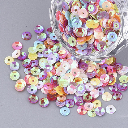 Ornament Accessories, PVC Plastic Paillette/Sequins Beads, Faceted, Flat Round