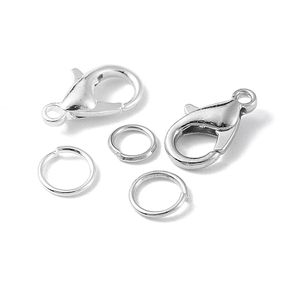 Kit de búsqueda de fabricación de joyas de bricolaje, incluidos cierres de pinza de langosta de aleación de zinc, hierro anillos del salto abierto, alicates, anillos de latón, pinzas