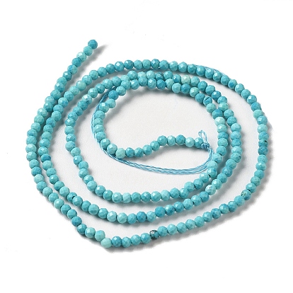 Chapelets de perles howlite naturelles , teint, facette, ronde