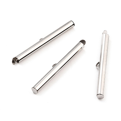 304 Stainless Steel Slide On End Clasp Tubes, Slider End Caps