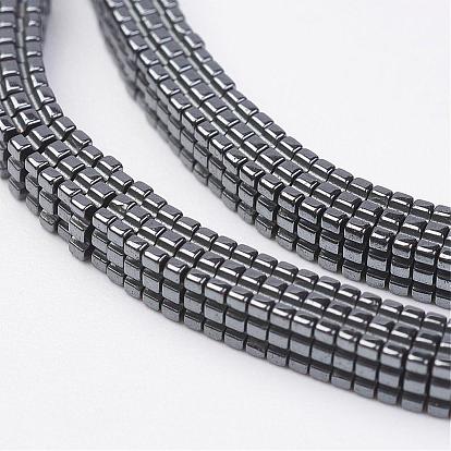 Non-magnetic Synthetic Hematite Beads Strands, Square Heishi Beads