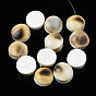 Natural Trumpet Shell Bead Strands, Flat Round