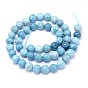 Natural Gemstone Beads Strands, Imitation Larimar, Dyed, Round