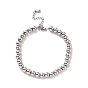 201 bracelet en perles rondes en acier inoxydable pour femme