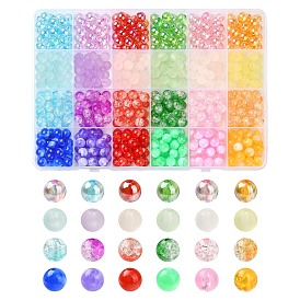 600Pcs 24 Style Transparent Acrylic Beads, Round