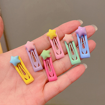 Plastic & Iron Snap Hair Clips, Macaron Color Hair Accessories for Girls
