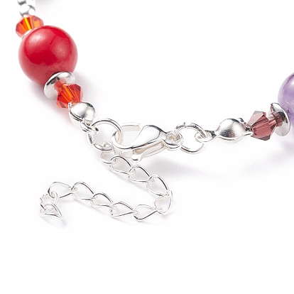 Bracelet rond en perles de pierres précieuses mélangées, 7 bijoux chakra pour femmes