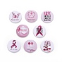 Broche de hojalata del mes de concientización sobre el cáncer de mama, insignia redonda plana rosa para bolsas de ropa chaquetas, Platino