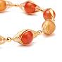 Bracelets de perles de pierres précieuses naturelles pour hommes femmes, avec laiton & 304 en acier inoxydable conclusion, fermoirs magnétiques