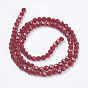 Opaque Glass Beads Strands, Imitation Jade Glass, Faceted(32 Facets), Round
