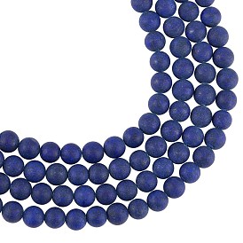ARRICRAFT Synthetic Lapis Lazuli Beads Strands, Round, Frosted, Dyed