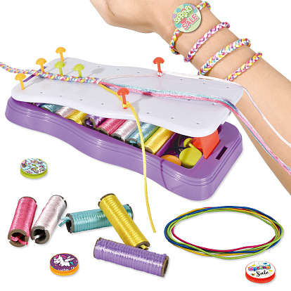 Kits d'outils pour bracelets à tricoter, outils de bricolage, y compris la feuille d'instructions, cordon, autocollant, , broche, métier à tisser
