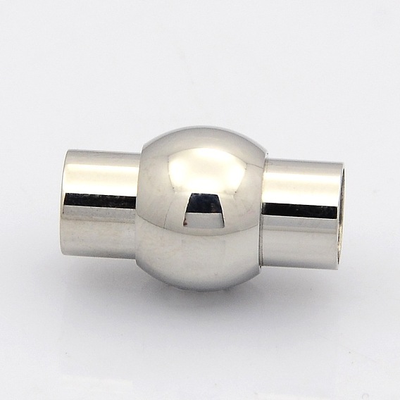 Oval 304 Stainless Steel Magnetic Clasps with Glue-in Ends
