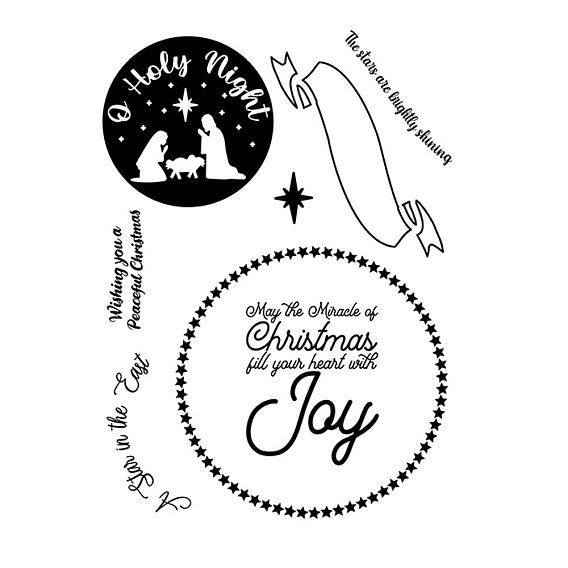 Christmas Transparent Clear Silicone Stamp/Seal, For DIY Scrapbooking/Photo Album Decorative, Use with Acrylic Printing Template Tool, Stamp Sheets