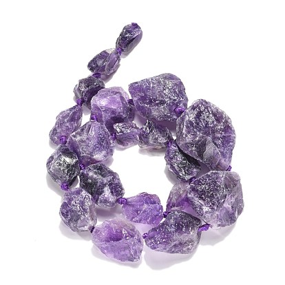 Natural Amethyst Beads Strands, Graduated Beads, Nuggets, 16~50x10~38x7~27mm, Hole: 1mm