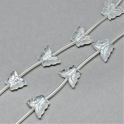 Natural Quartz Crystal Beads Strands, Butterfly
