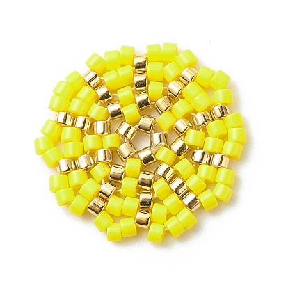Perlas de semillas japonesas hechas a mano, Patrón de telar, flor