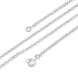 Iron Necklace Making, Iron Twisted Chains with Spring Ring Clasps, Silver Color Plated, 18 inch