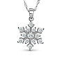 Shegrace scintillant 925 collier pendentif en argent sterling, avec Micro Pave aaa zircon cubique pendentif flocon de neige, 17.7 pouce