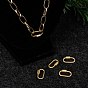Brass Screw Carabiner Lock Charms, for Necklaces Making, Long-Lasting Plated, Real 18K Gold Plated, Oval, Matte