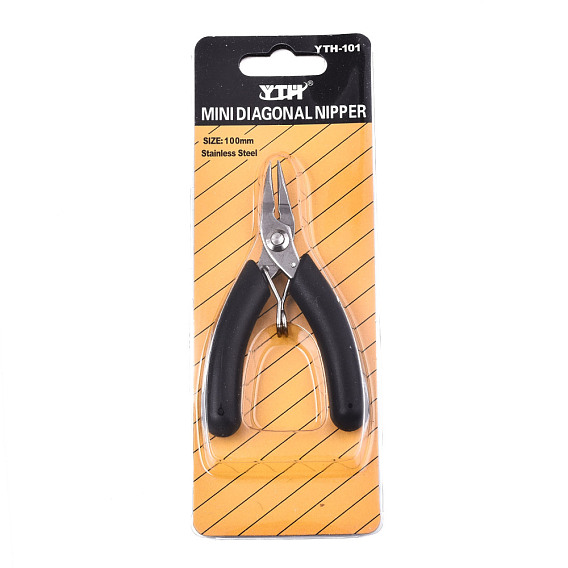 Stainless Steel Mini Diagonal Nipper Pliers, Flush Cutter, Ferronickel, with PVC Handle