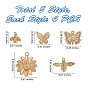 20Pcs 5 Style Brass Pendants, Mixed Shapes