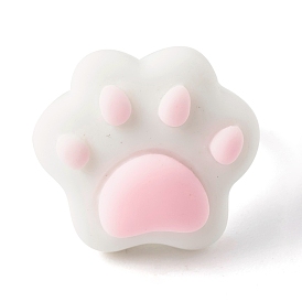 Dog Paw Print Resin Adjustable Ring, Brass Jewelry for Women