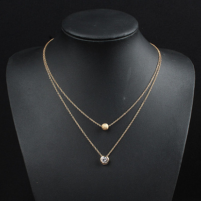 Stylish Alloy Zirconia Ball Collarbone Necklace for Women - Trendy Fashion Jewelry