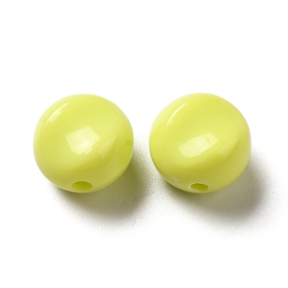 Opaque Acrylic Beads, Flat Round