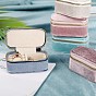 Velet Jewelry Box, Travel Portable Jewelry Case, Zipper Storage Boxes, for Rings, Earrings, Rectangle