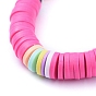 Bracelets d'enfants, bracelets élastiques faits à la main de perles heishi en pâte polymère