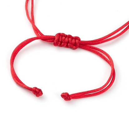 Ensembles de bracelets de perles tressées en fil de nylon réglable unisexe, avec des perles coeur en laiton doré