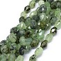 Natural Prehnite Beads Strands, Faceted, Drum