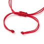 Унисекс регулируемые браслеты из плетеных бусин из нейлоновой нити, с позолоченными латунными бусинами в форме сердца