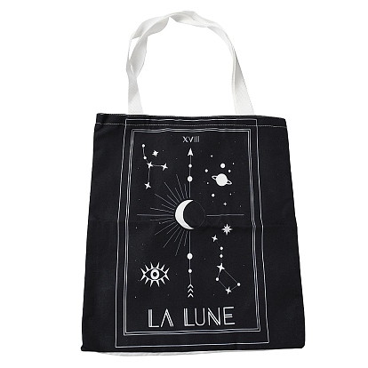 Холщовые сумки, многоразовые холщовые мешки из поликоттона, для покупок, ремесла, дары, луна со звездой/сердце с глазом