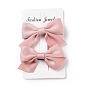 Solid Color Bowknot Cloth Alligator Hair Clip, Hair Accessories for Girls