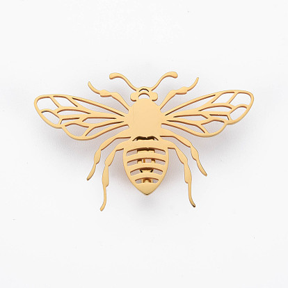 Broche abeille, 201 épinglette insecte en acier inoxydable pour vêtements de sac à dos, sans nickel et sans plomb