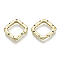 Brass Micro Pave Cubic Zirconia Spring Gate Rings, Square, Nickel Free, Colorful
