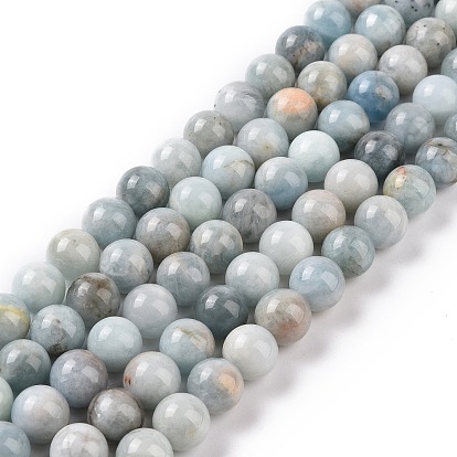 Natural Aquamarine Beads Strands, Round