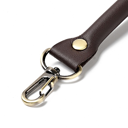 Microfiber Leather Sew on Bag Handles, with Alloy Swivel Clasps & Iron Studs, Bag Strap Replacement Accessories