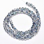 Faceted(32 Facets) Round Half Rainbow Plated Electroplate Glass Beads Strands, 4mm, Hole: 1mm, about 100pcs/strand, 14.9 inch