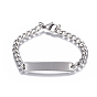 304 Stainless Steel Link Bracelets, with Curb Chains and Lobster Claw Clasps