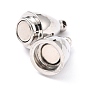 Ion Plating(IP) 304 Stainless Steel Magnetic Clasps with Loops, Oval