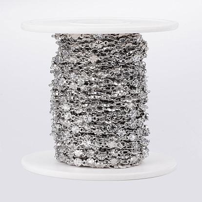 Placage ionique (ip) 304 chaînes à maillons en acier inoxydable, soudé, avec bobine, plat et circulaire avec fleur