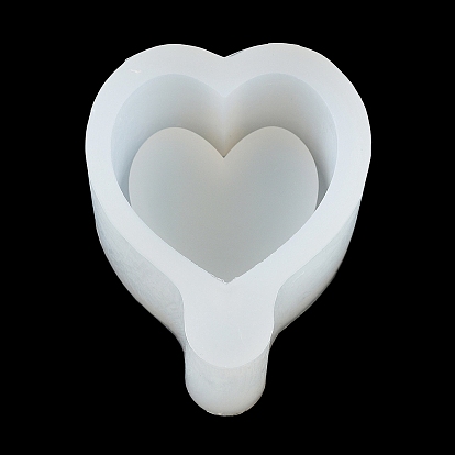 Moules à bougie en silicone en forme de cœur, bricolage, moules de coulée de ciment en plâtre de résine