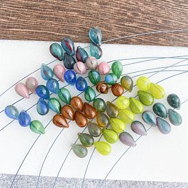 10Pcs Czech Glass Beads, Top Drilled, Teardrop